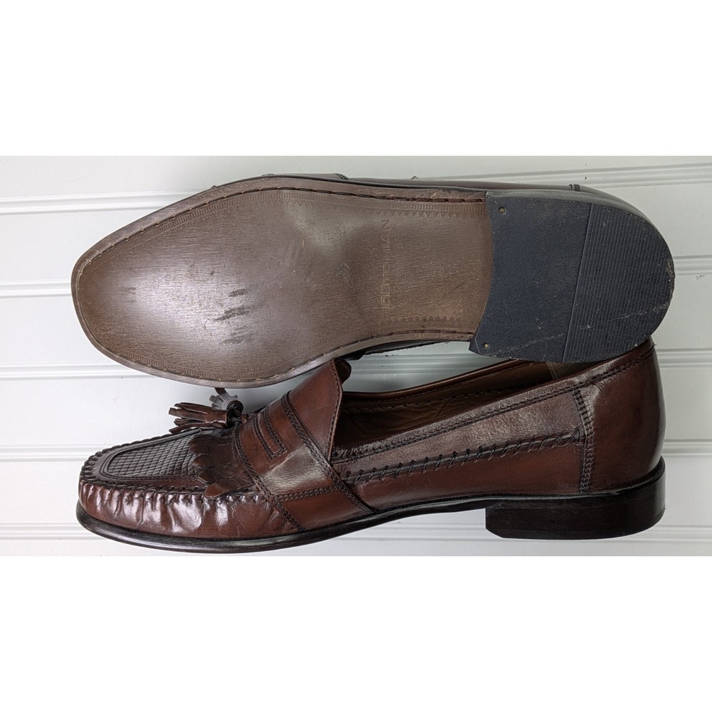Bostonian Classic Leather Loafer Brown Slip On Men's Size 12M Shoes Flats Dress - Picture 7 of 13